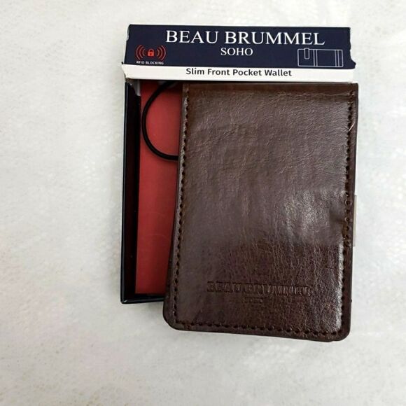 Beau Brummel Soho Money Clip Slim Pocket Wallet New - Picture 1 of 5